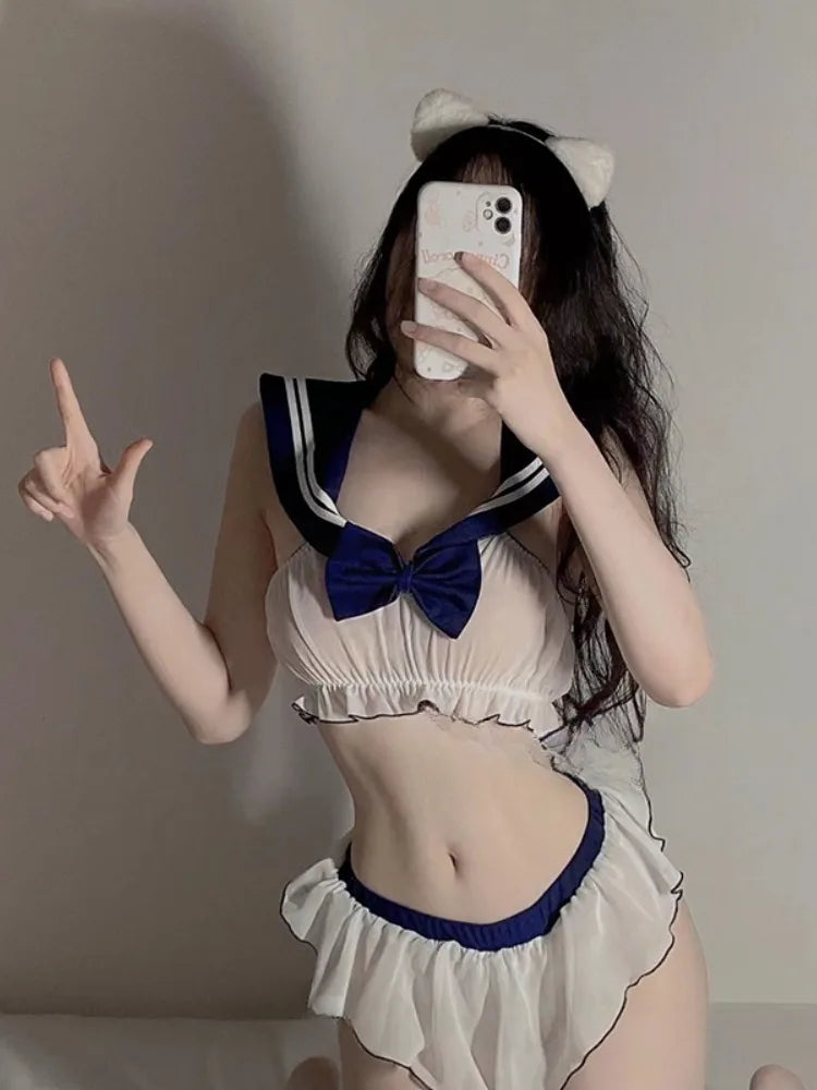 Maid Cosplay Bunny Kimono Lace Rabbit Woman Set Anime Costumes Waitress Uniform Comic Show Apparel Backless Sleepwear Gowns